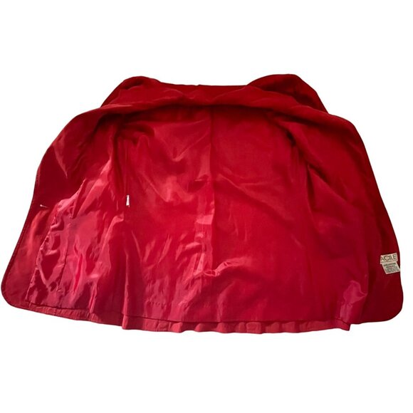 Vintage Lilli Ann Red Womens Ultrasuede Blazer Size 10 Notched Lapel - Picture 12 of 16